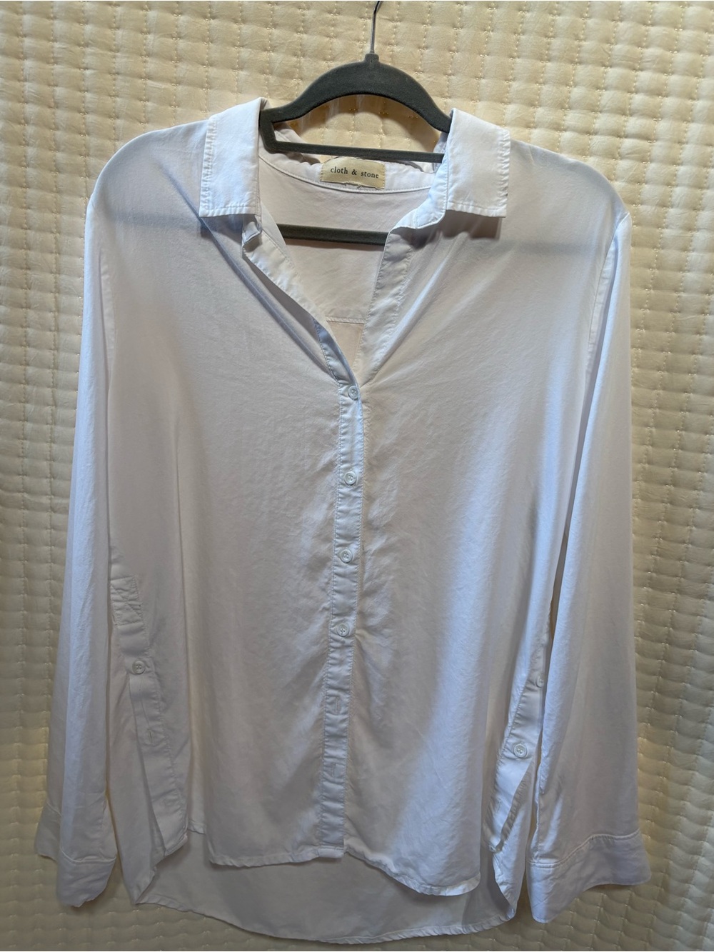 Cloth & Stone White Tencel Button Down Shirt Size M